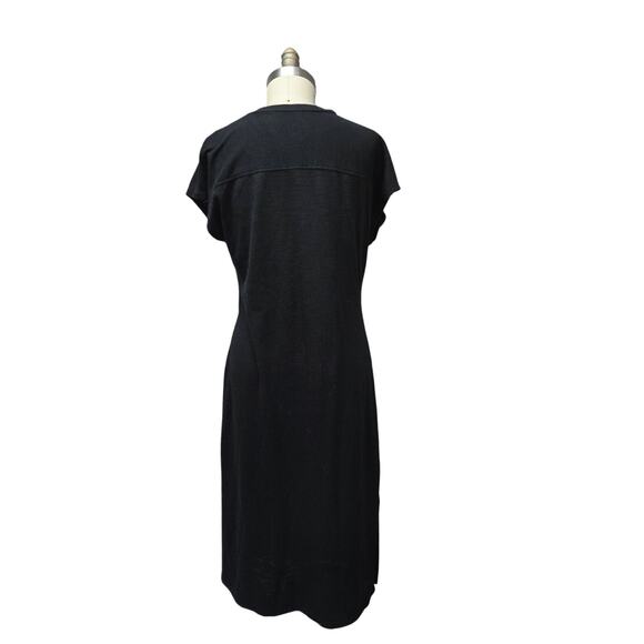 Sonoma Charcoal Gray Knot Side Midi Dress Soft Stretch Lightweight Casual L - Picture 4 of 5